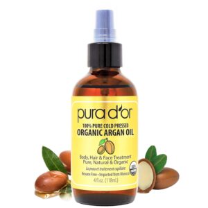 PURA D'OR Organic Moroccan Argan Oil 4oz