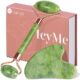 BAIMEI Jade Roller & Gua Sha Facial Tools for Puffiness & Skin Care