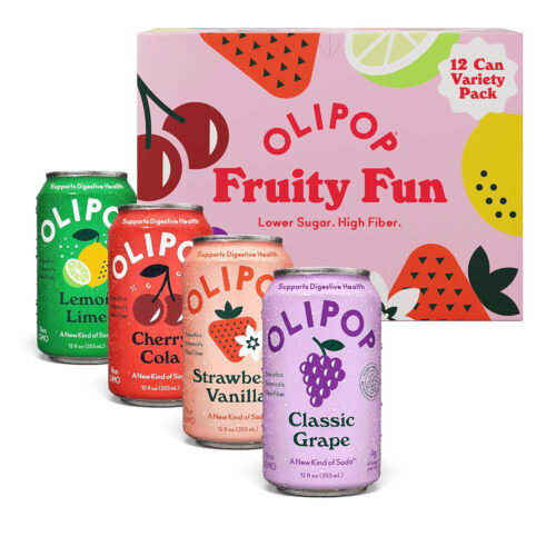 OLIPOP Root Beer Prebiotic Soda Gut Health Drink 12-Pack